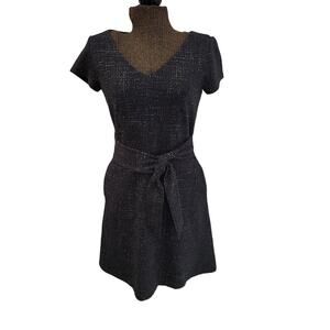 LOFT Shimmer Tweed Tie Waist Dress Size 2